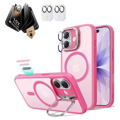 iPhone 17 Bundle Classic Hybrid Magnetic Case (Stash Stand) and Armorite Pro Privacy Screen Protector - Frosted Pink iPhone 17 Bundle Classic Hybrid Magnetic Case (Stash Stand) and Armorite Pro Privacy Screen Protector - Frosted Pink