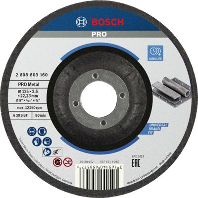 Bosch Accessories 2608603160 2608603160 Doorslijpschijf gebogen 125 mm 1 stuk(s) Staal
