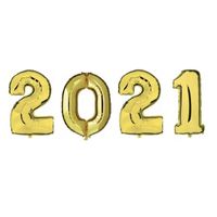 Grote New Year versiering 2021 ballonnen goud   -