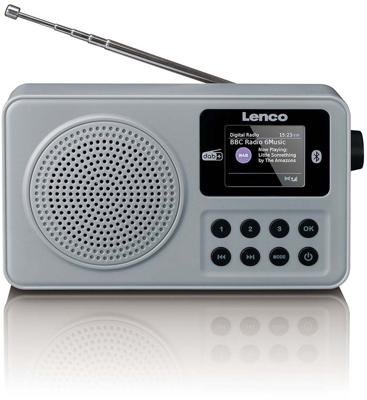 Lenco PDR-034GY - Draagbare DAB+/FM radio met Bluetooth en oplaadbare batterij - Grijs