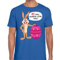 Paas t-shirt Ei will always love you blauw voor heren - thumbnail