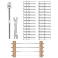 VEVOR 61-pack kabelrailing verzonken draadbout spanning eindklem voor 1/8" dekkabelrailing, T316 roestvrij staal, kabelrailspanner 1/8" voor houten/metalen palen, zilver