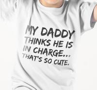 T-shirt baby Mijn vader denkt dat hij de baas is