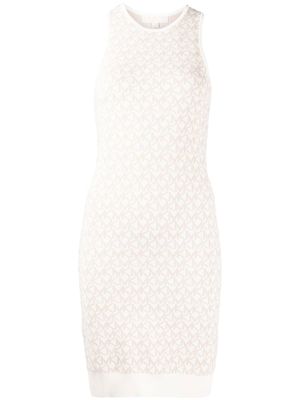 Michael Kors robe courte à logo en jacquard - Blanc