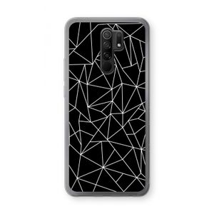 Geometrische lijnen wit: Xiaomi Redmi 9 Transparant Hoesje