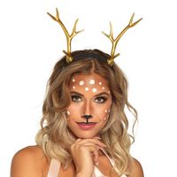 Carnaval verkleed Tiara/diadeem - hert/rendier gewei - dames/meisjes - Fantasy/elfjes thema - thumbnail