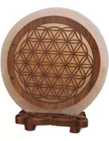 Zoutsteen Lamp Deco Flower of Life Inclusief Kabel en Lampje - thumbnail