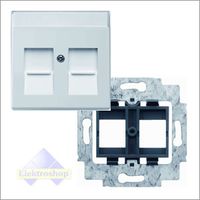 Busch-Jaeger RJ45 inbouwset met draagframe en inzetplaat Solo davos/studiowit