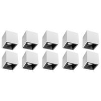 Vierkante Opbouwspot Set - GU10 Fitting - Mat Wit/Zwart - Aluminium - Ø90mm