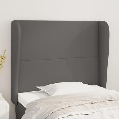 Hoofdbord met randen 83x23x118/128 cm kunstleer grijs