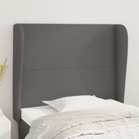 Hoofdbord met randen 83x23x118/128 cm kunstleer grijs