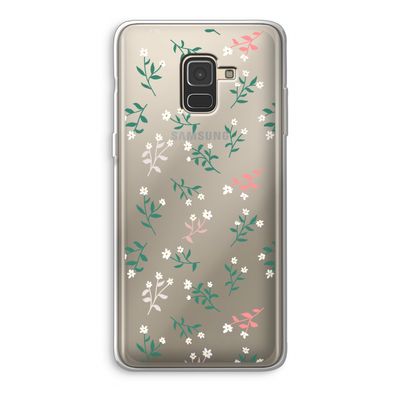 Small white flowers: Samsung Galaxy A8 (2018) Transparant Hoesje