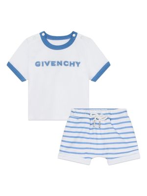 Givenchy Kids ensemble t-shirt-short à logo appliqué - Blanc