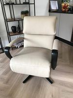 Leren relaxfauteuil met stalen frame - bruin leer - Echt leer, Industrieel, ontdek de vele Leersoorten en Kleuren bij ShopX