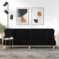 Slaapbank met armleuningen stof zwart Slaapbank met armleuningen stof zwart