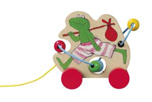 Bambolino Toys Houten Trekfiguur Kikker met Kralenframe