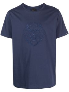 Billionaire t-shirt en coton à motif lion brodé - Bleu