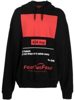 424 hoodie à logo imprimé - Noir