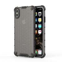 Schokbestendige honingraat PC + TPU beschermhoes voor iPhone XS Max (zwart)