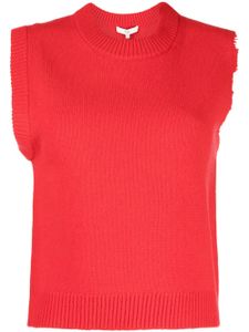 Tibi gilet en laine à effet usé - Rouge