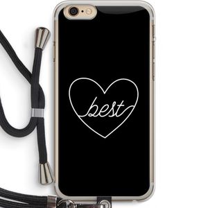 Best heart black: iPhone 6 PLUS / 6S PLUS Transparant Hoesje met koord