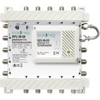 Axing SPU 58-09 Satelliet multiswitch Ingangen (satelliet): 5 (4 satelliet / 1 terrestrisch) Aantal gebruikers: 8 Standby-functie, geschikt voor Quad LNB