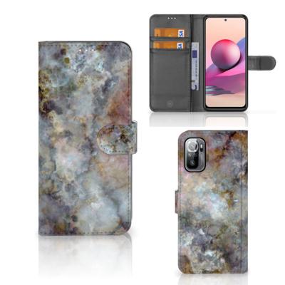 Xiaomi Redmi Note 10/10T 5G | Poco M3 Pro | Bookcase | Marmer Grijs
