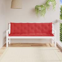 VidaXL Tuinbankkussens 2 st 180x50x7 cm oxford stof rood
