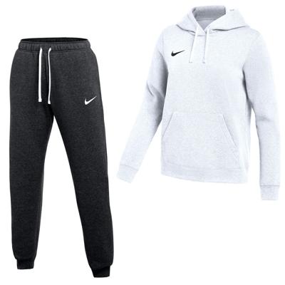Nike Park 26 Fleece Pullover Hoodie Joggingpak Dames Wit Zwart Nike Park 26 Fleece Pullover Hoodie Joggingpak Dames Wit Zwart