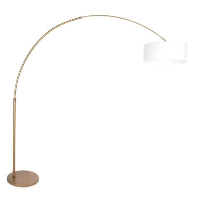 Steinhauer BooglampSparkled Light brons met witte kap Ø 45cm - 4302BR