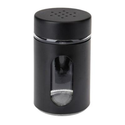 Excellent Houseware Peper / Zoutstrooier - glas - zwart - 94 ml - Kruidenstrooier - Specerijen potj