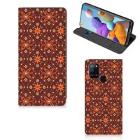 Samsung Galaxy A21s | Hoesje met Magneet | Batik Brown