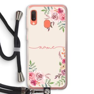 Rozen: Samsung Galaxy A20e Transparant Hoesje met koord