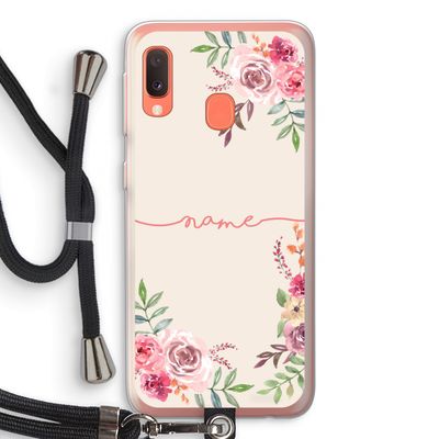 Rozen: Samsung Galaxy A20e Transparant Hoesje met koord
