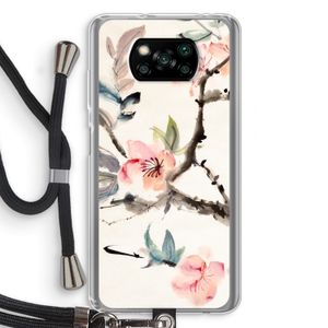 Japanse bloemen: Xiaomi Poco X3 Pro Transparant Hoesje met koord