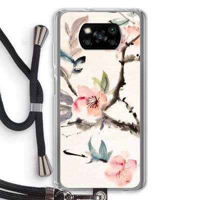 Japanse bloemen: Xiaomi Poco X3 Pro Transparant Hoesje met koord