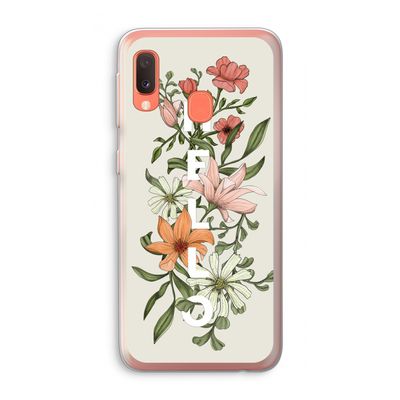 Hello bloemen: Samsung Galaxy A20e Transparant Hoesje