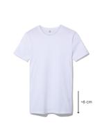 HEMA Heren T-shirt Regular Fit O-hals Extra Lang - 2 Stuks Wit (wit)