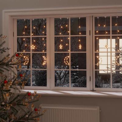 VidaXL Lichtslinger ster en maan afstandsbediening 138 led&apos;s warmwit