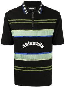 Ahluwalia polo zippé à logo imprimé - Noir