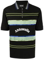 Ahluwalia polo zippé à logo imprimé - Noir