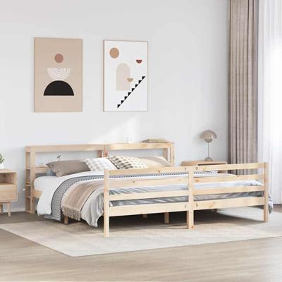 Bedframe zonder matras massief grenenhout 200x200 cm