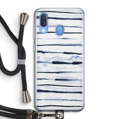 Ink Stripes: Samsung Galaxy A40 Transparant Hoesje met koord