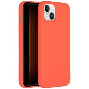Accezz Liquid Silicone Backcover met MagSafe iPhone 15 Plus Telefoonhoesje Oranje