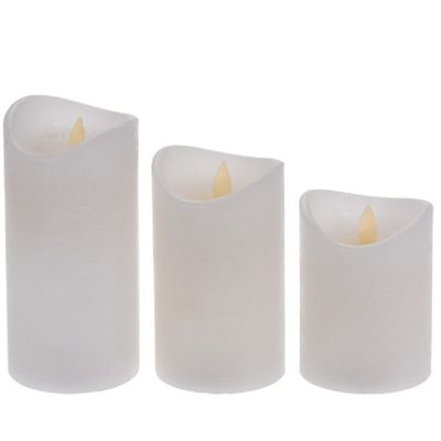 Set van 3 witte led stompkaarsen met afstandsbediening