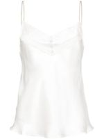 Maje lace-trim silk cami top - Blanc - thumbnail