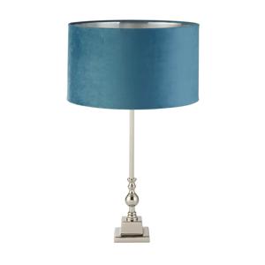 Searchlight Tafellamp chroomWhitby met blauwe kap - EU81214TE