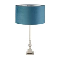 Searchlight Tafellamp chroomWhitby met blauwe kap - EU81214TE