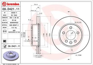 Remschijf BREMBO, Remschijftype: Binnen geventileerd, u.a. für VW, MAN