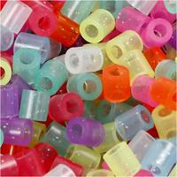 NABBI Strijkkralen, afm 5x5 mm, gatgrootte 2,5 mm, medium, glitterkleuren, 1100 div/ 1 doos